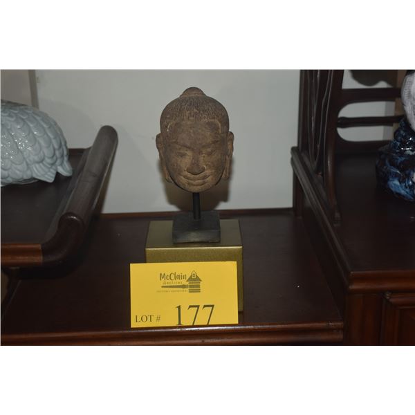SANDSTONE KILMER CARVED HEAD W/ATTACHED STAND (6 1/2") (DOES NOT INCLUDE STAND)