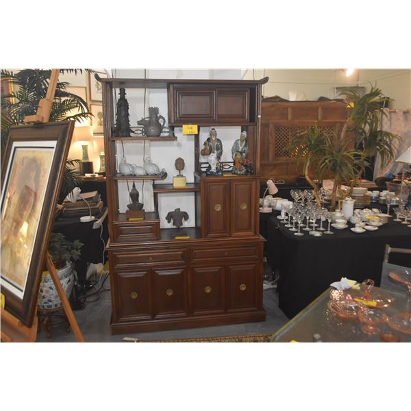 DISPLAY HUTCH W/DOOR & DRAWERS (2 SECTIONS) (76" X 49" X 18")