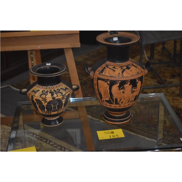 AMPHORA VASES, GREEK (10" & 15") (2 PCS)