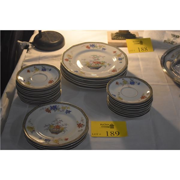 PORCELAIN PLATES & SAUCERS FROM THEODORE HAVILAND LIMOGES "GANGA" PATTERN, CA. 1920-1936