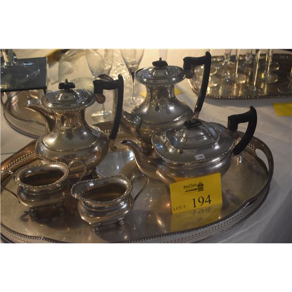 VINERS OF SHEFFIELD ENGLISH TEA SET W/TRAY (6 PCS)