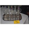 Image 1 : STEMMED WINE GLASSES & IRIDESCENT CHAMPAGNE FLUTES (11 PCS) (DOES NOT INCLUDE TRAY)