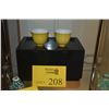 Image 1 : PAIR CHINESE IMPERIAL YELLOW WINE CUPS; SIGNED (PAIR) (DOES NOT INCLUDE STAND)