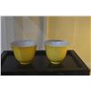 Image 3 : PAIR CHINESE IMPERIAL YELLOW WINE CUPS; SIGNED (PAIR) (DOES NOT INCLUDE STAND)