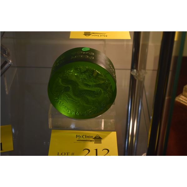 LIULI GONG FONG DRAGON PLAQUE ON STAND (4 1/2")