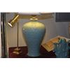 Image 2 : CHINESE MEI PING INCISED CELADON LAMP W/SHADE (26 1/2")