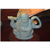 Image 6 : VINTAGE CHINESE CELADON PORCELAIN WINE POT SHAPED LIKE GOD OF LONGEVITY (SHOU XING) W/STAND