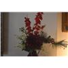 Image 3 : CHINESE OX BLOOD VASE W/CHRISTMAS FLORAL ARRANGEMENT (32")