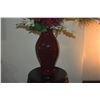 Image 4 : CHINESE OX BLOOD VASE W/CHRISTMAS FLORAL ARRANGEMENT (32")