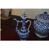 Image 3 : CHINESE BLUE & WHITE COVERED PORCELAIN JAR & BLUE & WHITE PORCELAIN EWER (2 PCS) (DOES NOT INCLUDE S