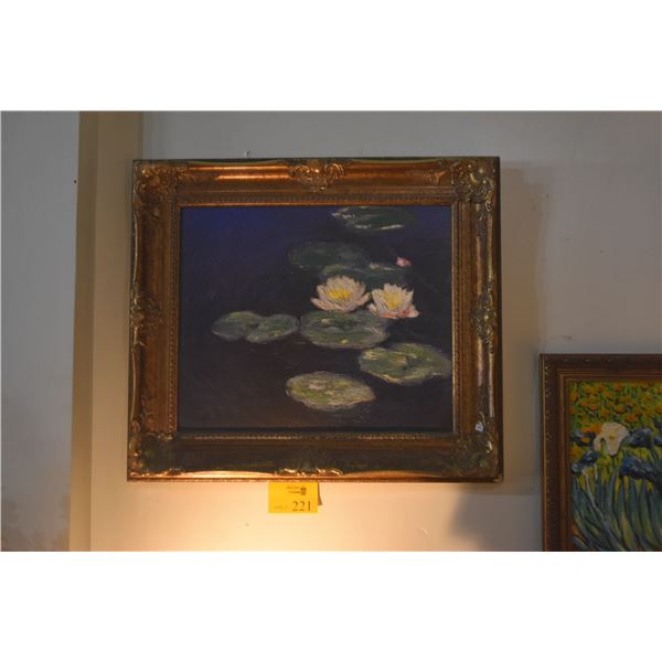 FRAMED REPRODUCTION PAINTING, "WATER LILIES"; CLAUDE MONET