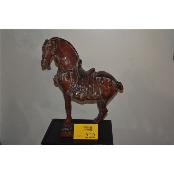 CHINESE TANG STYLE CERAMIC HORSE STATUE (17 1/2") (DOES NOT INCLUDE STAND)