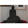 Image 4 : BRONZE STATUE OF SEATED BUDDHA (17 1/2") (DOES NOT INCLUDE STAND)