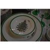 Image 3 : MIXED LOT: COPELAND SPODE CHRISTMAS TREE CHINA, VINTAGE LUMINARC EMERALD GREEN WINE GLASSES & GREEN 