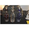 Image 3 : SET OF 3 ETCHED CRYSTAL DECANTERS W/STAND (3 PCS)