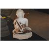 Image 7 : BURMESE WHITE MARBLE SEATED BUDDHA (17")