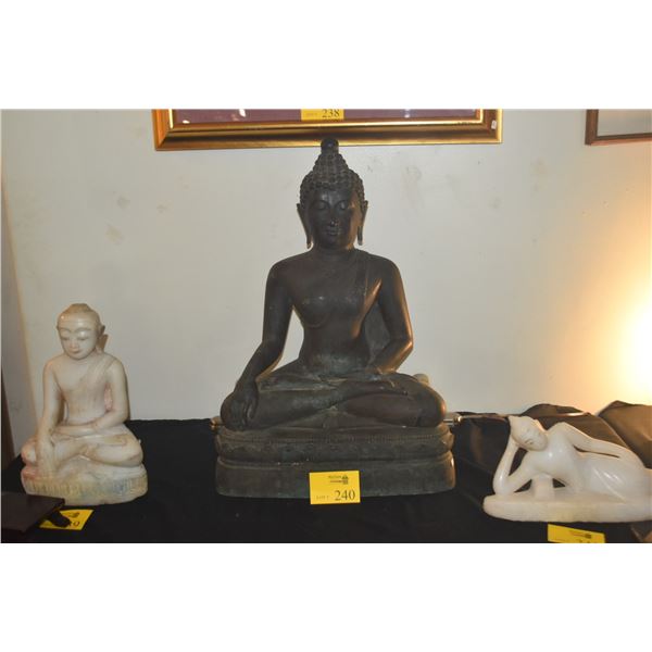 LARGE BRONZE SEATED BUDDHA (30" X 20" X 10")