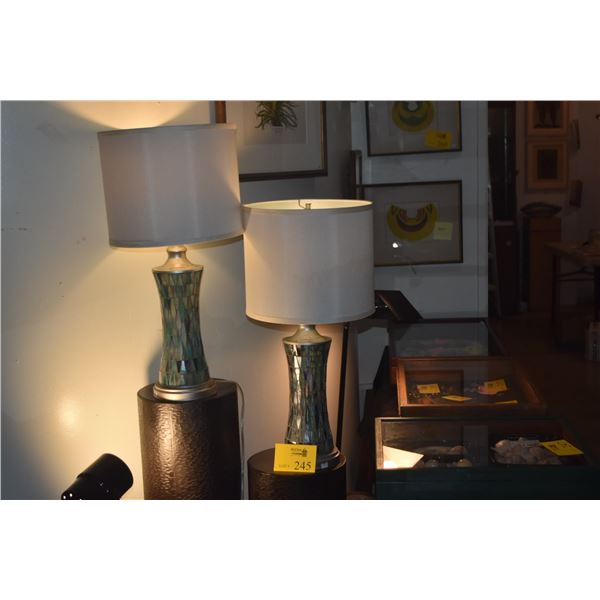 HELENA BLUE MOSAIC TABLE LAMPS (PAIR)