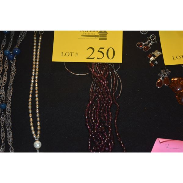 GARNET BEAD NECKLACES (5 PCS)