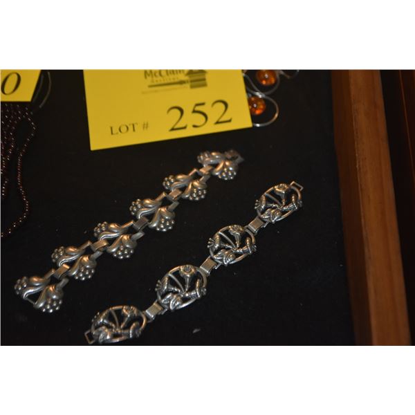 2 VINTAGE STERLING LINK BRACELETS (75 GTW) (2 PCS)