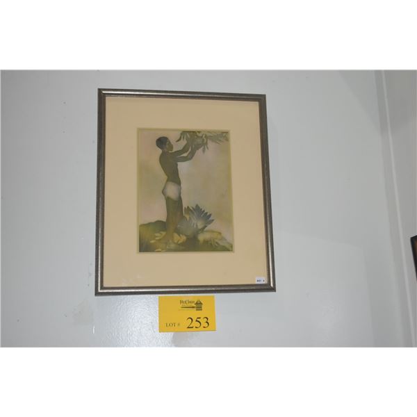 FRAMED PRINT, BREAD FRUIT BOY; JOHN MELVILLE KELLY