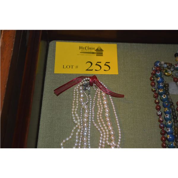 4 STRAND VINTAGE PEARL NECKLACES W/SILVER CLASPS (4 PCS)