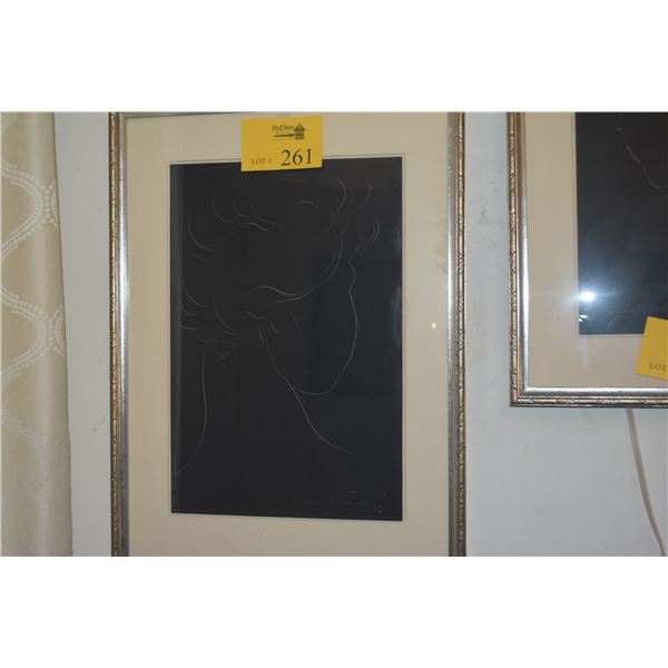 FRAMED DRAWING; MADGE TENNENT 1956 (18 1/2" X 24 1/2")