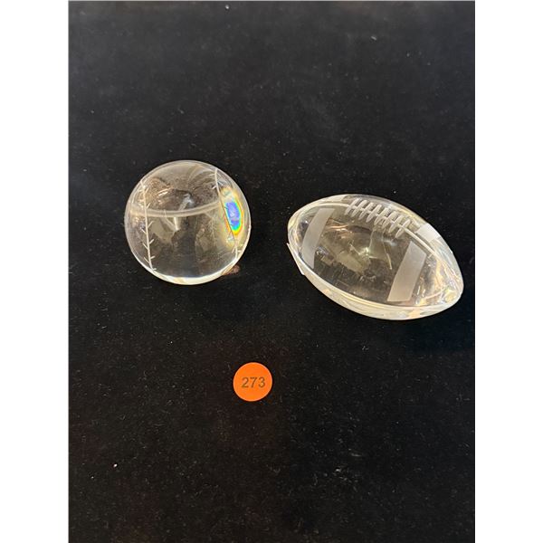 CRYSTAL BASE BALL & CRYSTAL FOOT BALL (2 PCS)
