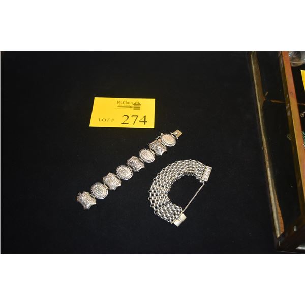 SILVER VIETNAMESE LINK 4 SEASONS BRACELET & ETHNIC SILVER CHAIN LINK BRACELET (BOTH TESTED) (94 GTW)