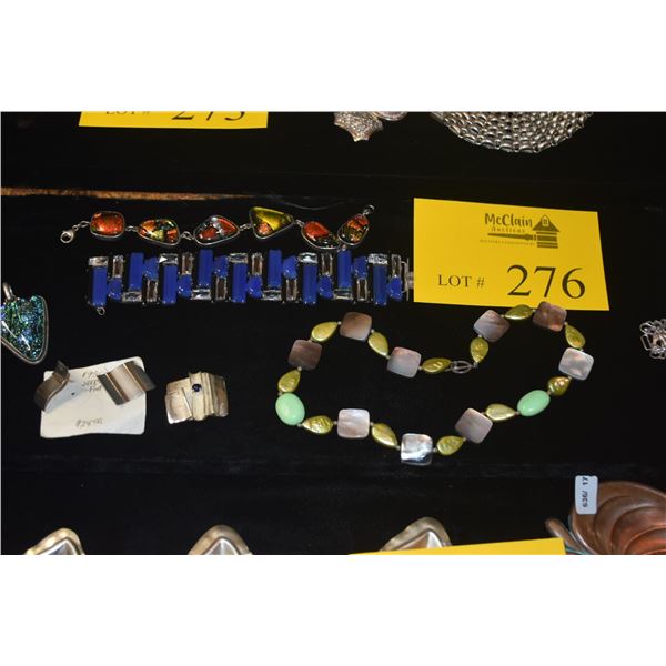 MIXED LOT: MODERN SILVER BRACELETS, PENDANTS, EARRINGS & NECKLACES (185 GTW) (6 PCS)