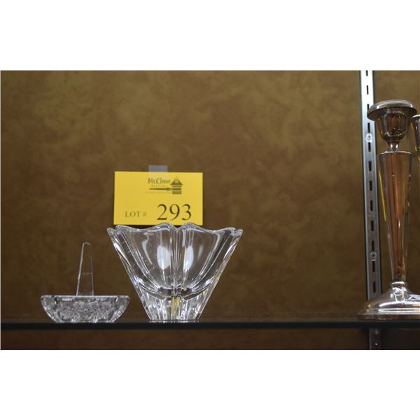 WATERFORD CRYSTAL RING HOLDER & ORREFORS CRYSTAL BOWL (2 PCS)