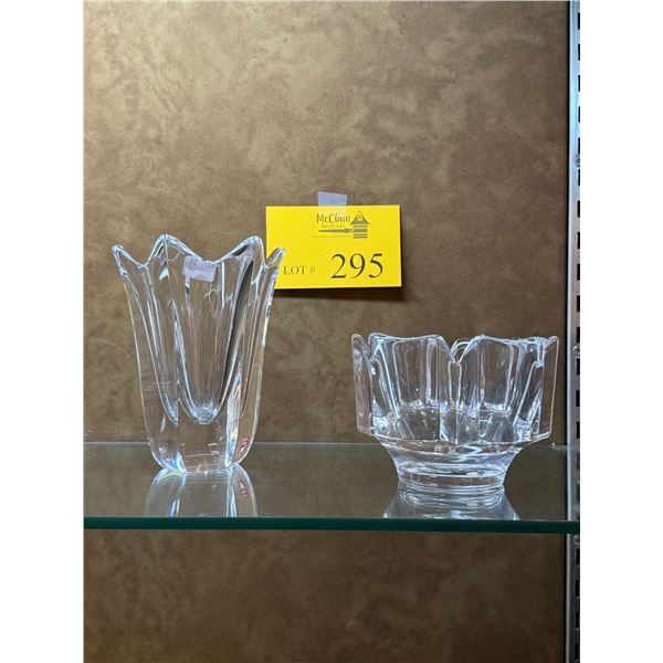 ORREFORS CRYSTAL VASES (2 PCS)