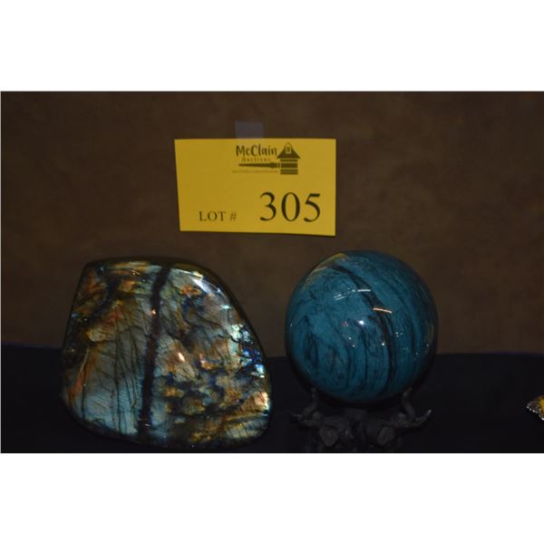 LABORITE STONE & ROUND STONE ON STAND (2 PCS)