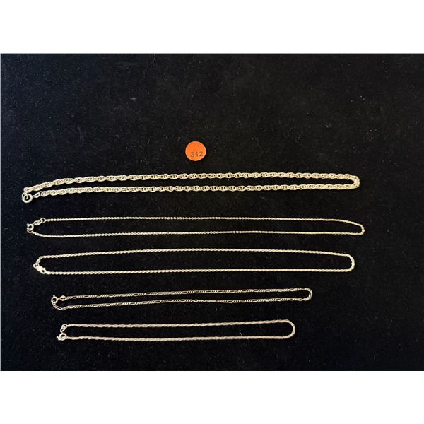 STERLING SILVER CHAIN NECKLACES (48.9 GTW) (5 PCS)