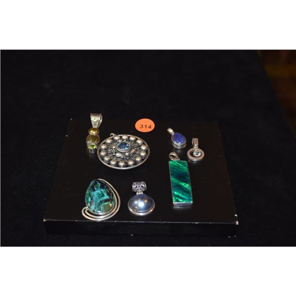 STERLING SILVER PENDANTS (71 GTW) (7 PCS)