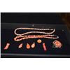 Image 1 : CORAL & PEARL NECKLACES & CORAL PENDANTS, CARVINGS & BROOCH (8 PCS)