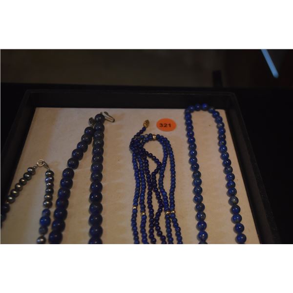LAPIS LAZULI BEAD NECKLACES & PENDANT (6 PCS)