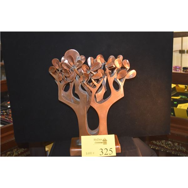 COPPER SCULPTURE; SIGNED SATORU '08 (13 1/2" X 12")