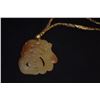 Image 3 : MING'S BROCADE NECKLACE W/CARVED "LUCKY" STONE PENDANT W/10K BALE; SIGNED W/MING'S BOX (27")