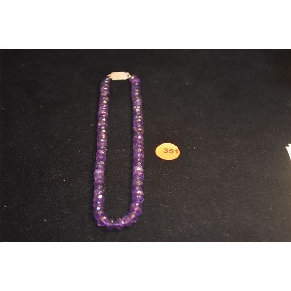 FACETED AMETHYST BEAD NECKLACE