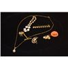 Image 1 : COLLECTION OF 14K PEARL PENDANTS (1 W/CHAIN), BRACELET, PINS & TIE PIN (6 PCS) (12.3 GTW)