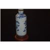 Image 4 : ANTIQUE CHINESE BLUE & WHITE PORCELAIN SNUFF BOTTLE; SIGNED W/STAND