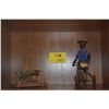 Image 1 : ANTIQUE BRASS POSTAL SCALE & BOY ON TRICYCLE SCULPTURE (MANUEL FELGUEREZ) (2 PCS)