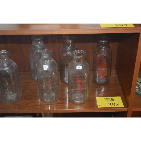 VINTAGE GLASS MILK BOTTLES