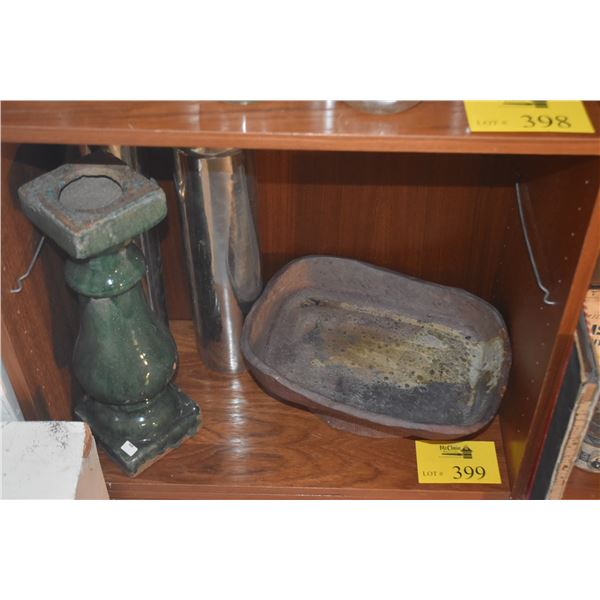 TALL METAL VASES, PILLAR & CERAMIC SUIBAN (4 PCS)