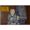 Image 2 : BLUE & WHITE VASES & CHINESE BLUE & WHITE PORCELAIN SITTING BOY STATUE (3 PCS)