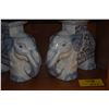 Image 1 : BLUE & WHITE CERAMIC ELEPHANT PLANT STANDS (PAIR)
