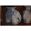Image 3 : BLUE & WHITE CERAMIC ELEPHANT PLANT STANDS (PAIR)