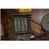 Image 4 : ANTIQUE ELECTRIC TOASTER (NO CORD), ANTIQUE BUTTER CHURN, ANTIQUE KITCHEN SCALE & ANTIQUE WOODEN MAN