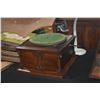 Image 3 : ANTIQUE GRAMOPHONE W/RECORD COLLECTION
